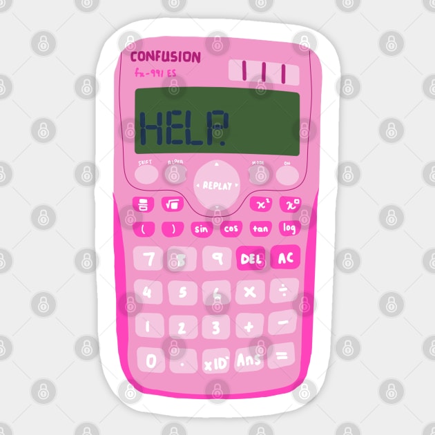 help calculator. Sticker by good scribbles